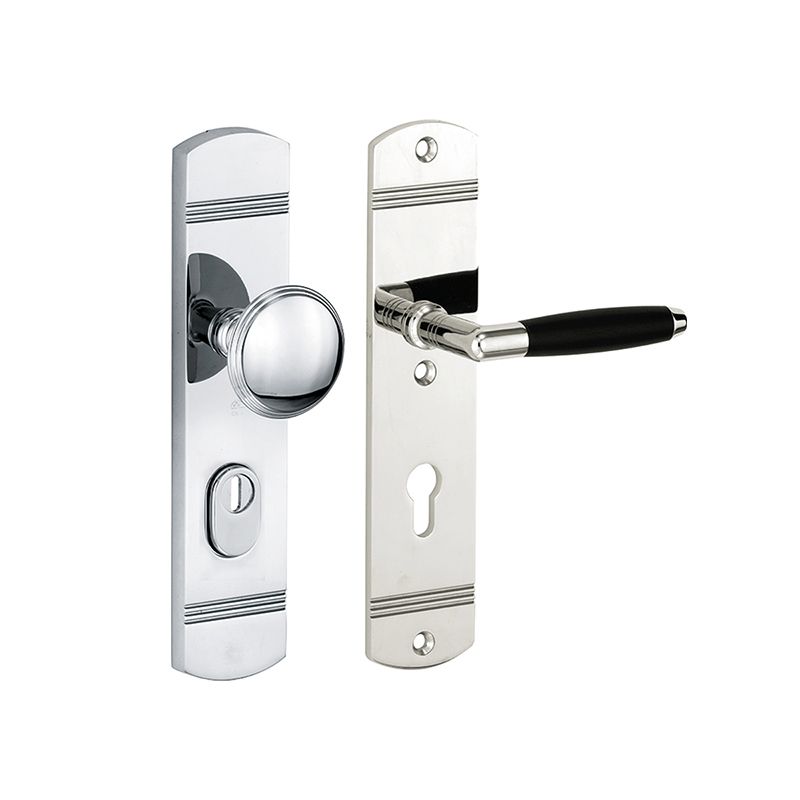 Veiligheidsset knop/kruk Forza - Jolande I rechthoekig kerntrek links - Glans Nikkel