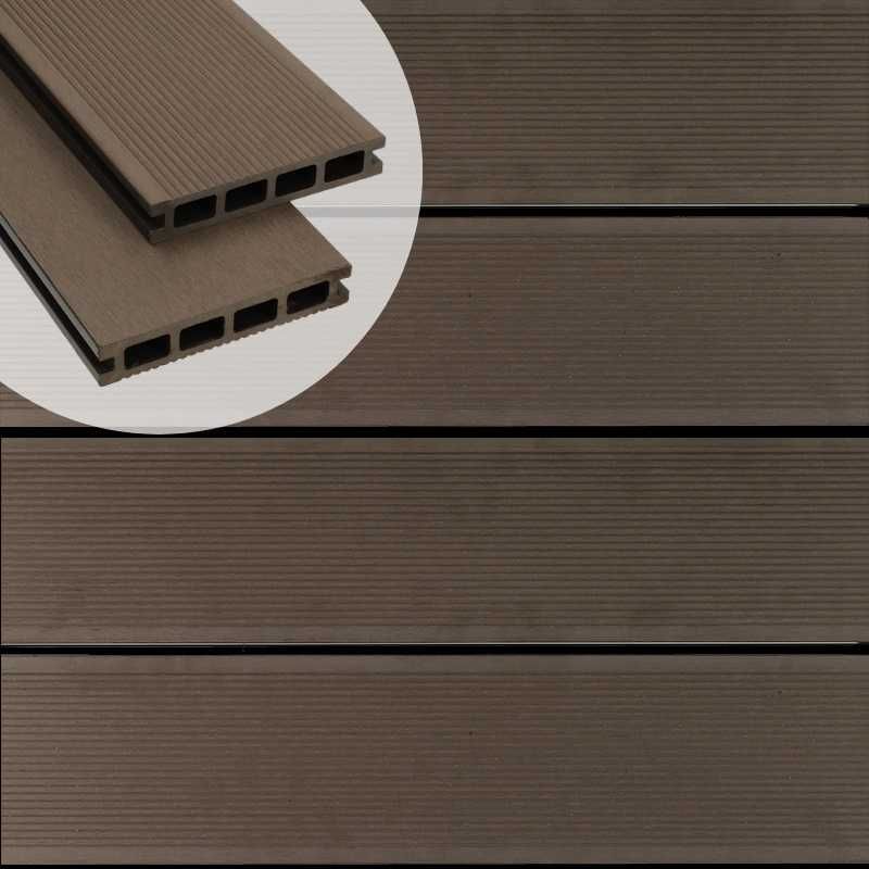 Vlonderplank composiet 2,5 x 14 cm bruin fijne ribbel/geborsteld