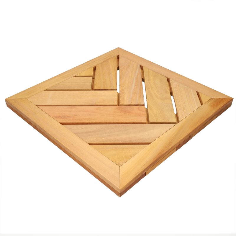 Terrastegel hardhout Almendrillo - Visgraat - 50 x 50 cm (30 mm) vlak geschaafd
