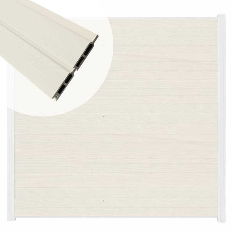 Zelfbouw schutting composiet Rhombus Double wit - wit alu accessoires (180 x 180 cm)