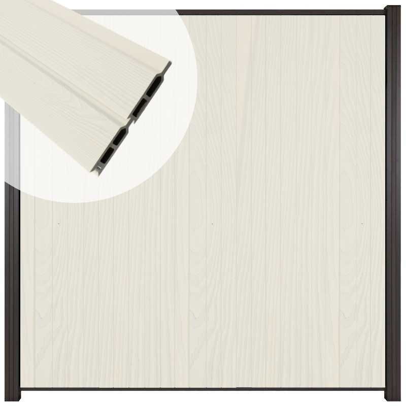Zelfbouw schutting verticaal Rhombus Double wit - antraciet alu accessoires (170 x 180 cm