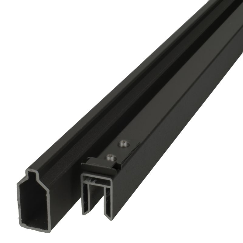 Rhombus zelfbouwset - Onder- en bovenregel aluminium - zwart 2 x 4 x 180 cm