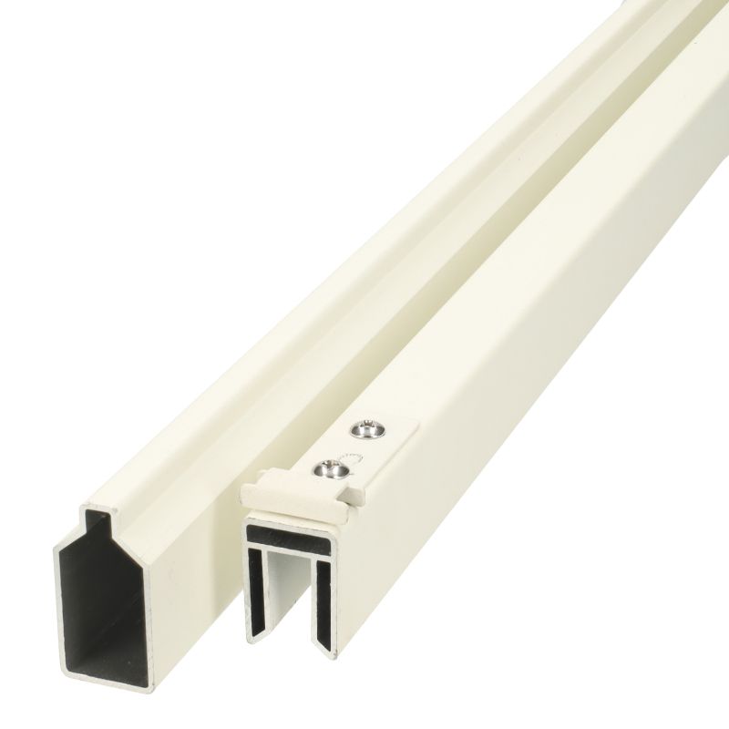 Rhombus zelfbouwset - Onder- en bovenregel aluminium - wit 2 x 4 x 180 cm