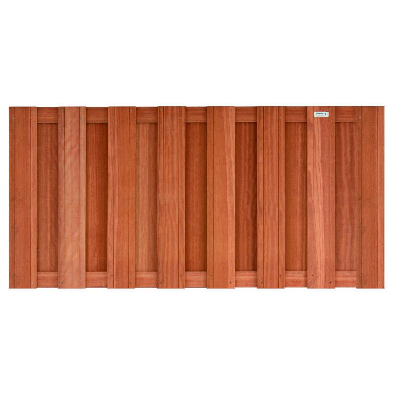 Schutting hardhout keruing halfhoog (94,3 x 180 cm) v-groef schermdikte 3,9 cm