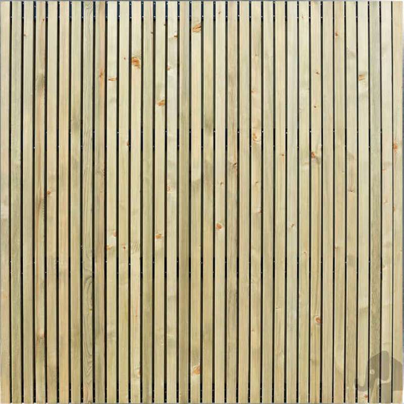 Schutting zachthout vuren - Stripes Black (179 x 179 cm)