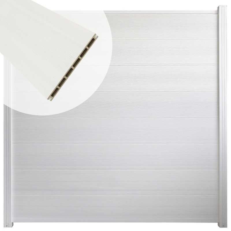 Zelfbouw schutting composiet co-ex Modular wit - wit alu accessoires (180 x 180 cm)