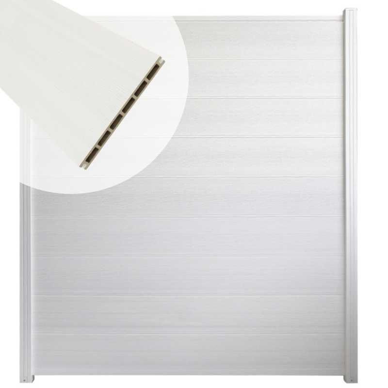 Zelfbouw schutting composiet Modular wit - wit alu accessoires (180 x 200 cm)