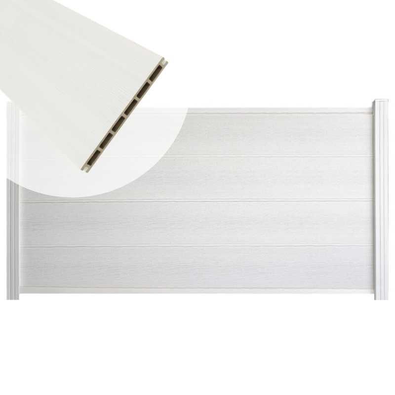 Zelfbouw schutting composiet co-ex Modular wit - wit alu accessoires (180 x 97 cm)