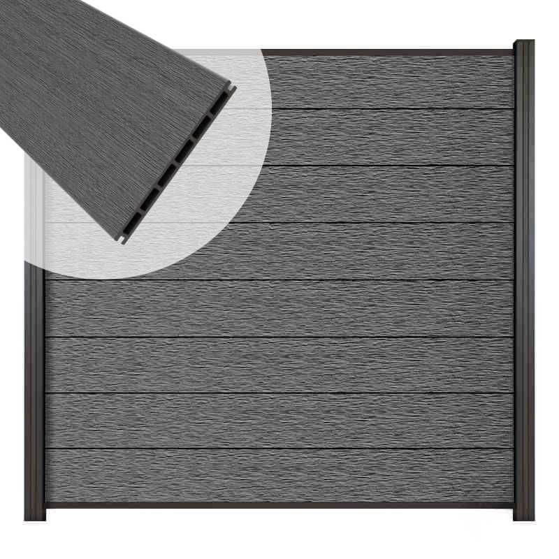 Zelfbouw schutting composiet Modular co-ex rock grey - antra alu accessoires (180x180cm)