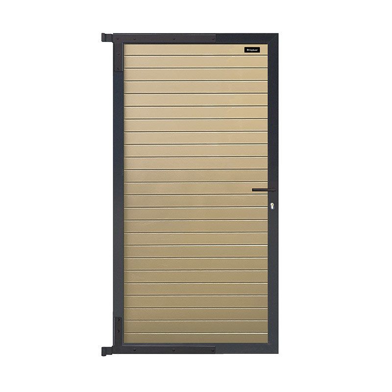 Tuindeur dark line aluminium Rhombus zandkleur (90x180cm) incl. beslag