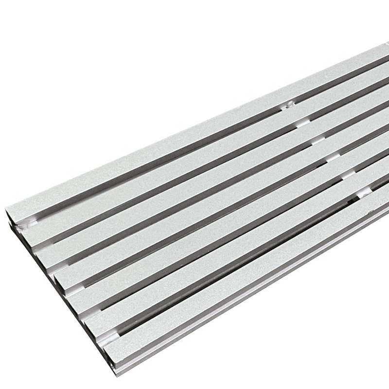 Aluminium drainagerooster 2,5 x 14,5 cm zilver (3 mtr)