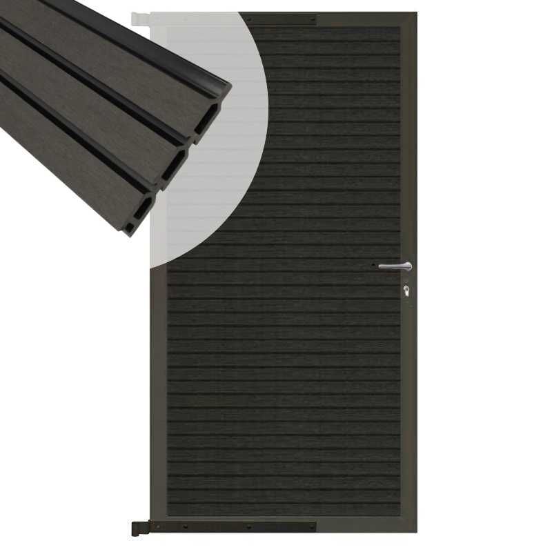 Tuindeur aluminium antraciet frame Rhombus Triple - composiet antraciet (90 x 200 cm)