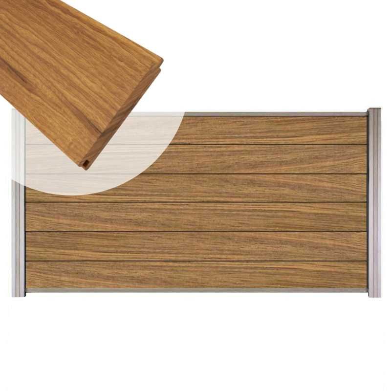 Zelfbouw schutting hardhout Mix & Match Thermo Fraké - blank alu accessoires (180 x 90 cm)