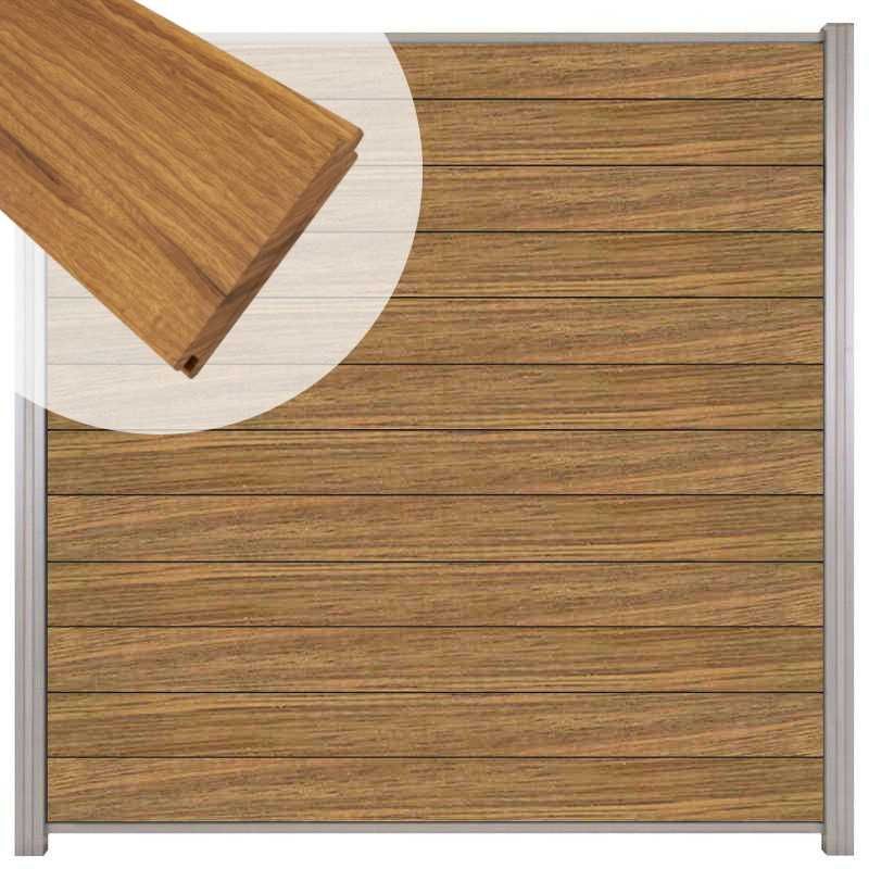 Zelfbouw schutting hardhout Mix & Match Thermo Fraké - blank alu accessoires (180 x 180 cm)