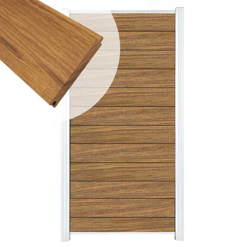 Zelfbouw schutting hardhout Mix & Match Thermo Fraké - wit alu accessoires (90 x 180 cm)