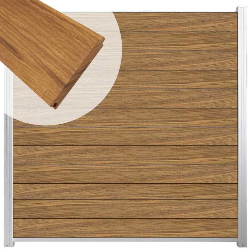 Zelfbouw schutting hardhout Mix & Match Thermo Fraké - wit alu accessoires (180 x 180 cm)