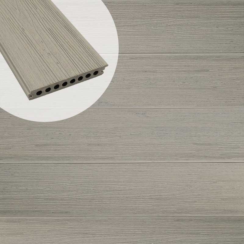 Vlonderplank composiet semi massief co-extrusie naadloos 2,1 x 14 cm Dark Grey