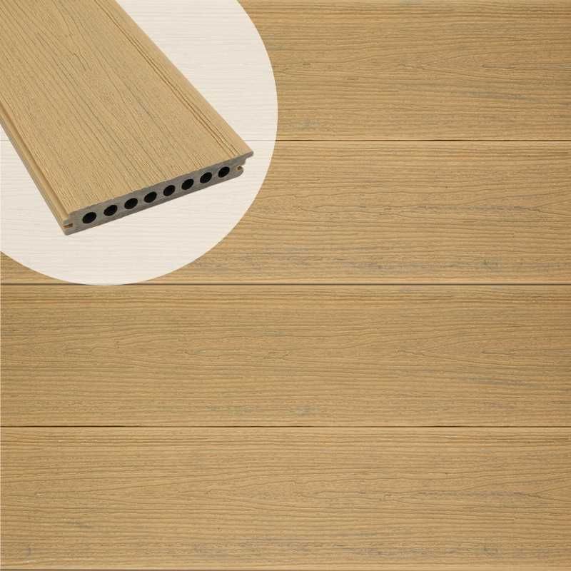 Vlonderplank composiet semi massief co-extrusie naadloos 2,1 x 14 cm Sunset Teak