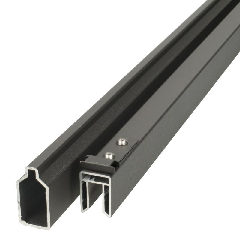 Rhombus zelfbouwset - Onder- en bovenregel aluminium - antraciet 2 x 4 x 180 cm