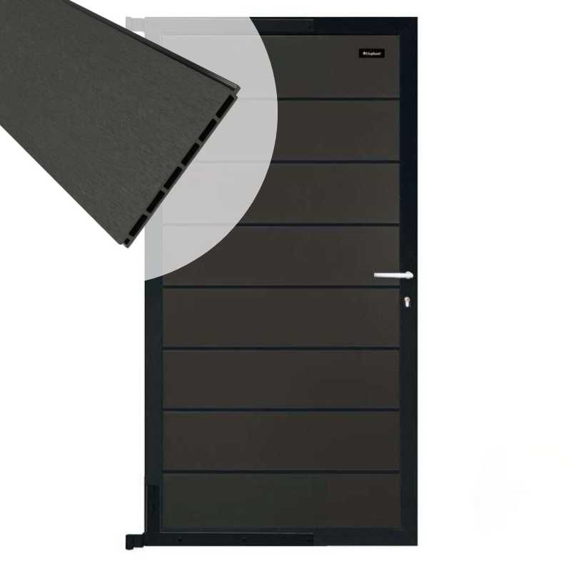 Tuindeur composiet Modular antraciet met antraciet aluminium frame compleet (90 x 180 cm)