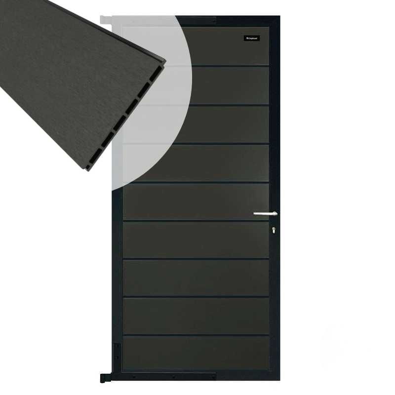Tuindeur composiet Modular antraciet met antraciet aluminium frame compleet (90 x 195 cm)