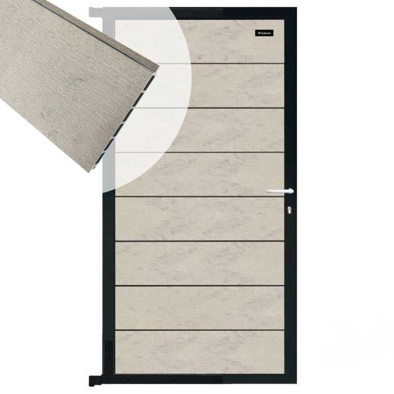 Tuindeur composiet Modular bicolor grijs met antraciet aluminium frame compleet (90 x 174 cm)