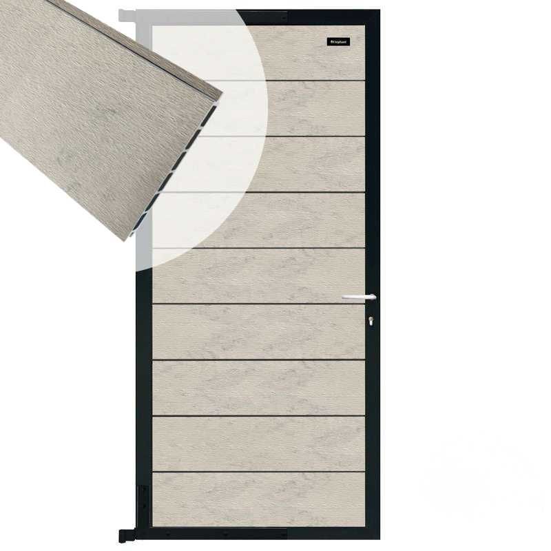 Tuindeur composiet Modular bicolor grijs met antraciet aluminium frame compleet (90 x 195 cm)
