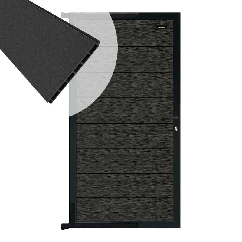 Tuindeur composiet Modular co-ex antraciet met antraciet frame compleet (90 x 180 cm)