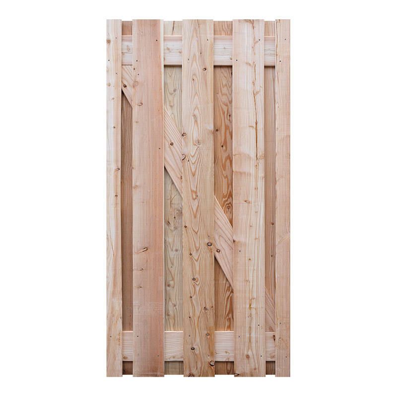 Tuindeur Douglas recht rvs (90 x 180 cm) geschaafd dikte 4,8 cm