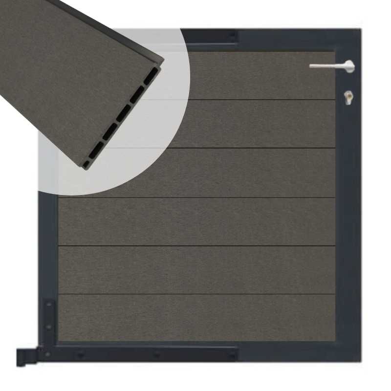 Tuinpoort aluminium antraciet frame Mix & Match - composiet antraciet (90 x 90 cm)