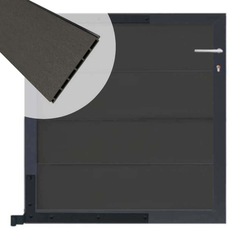 Tuinpoort aluminium antraciet frame Modular - composiet antraciet (90 x 90 cm)