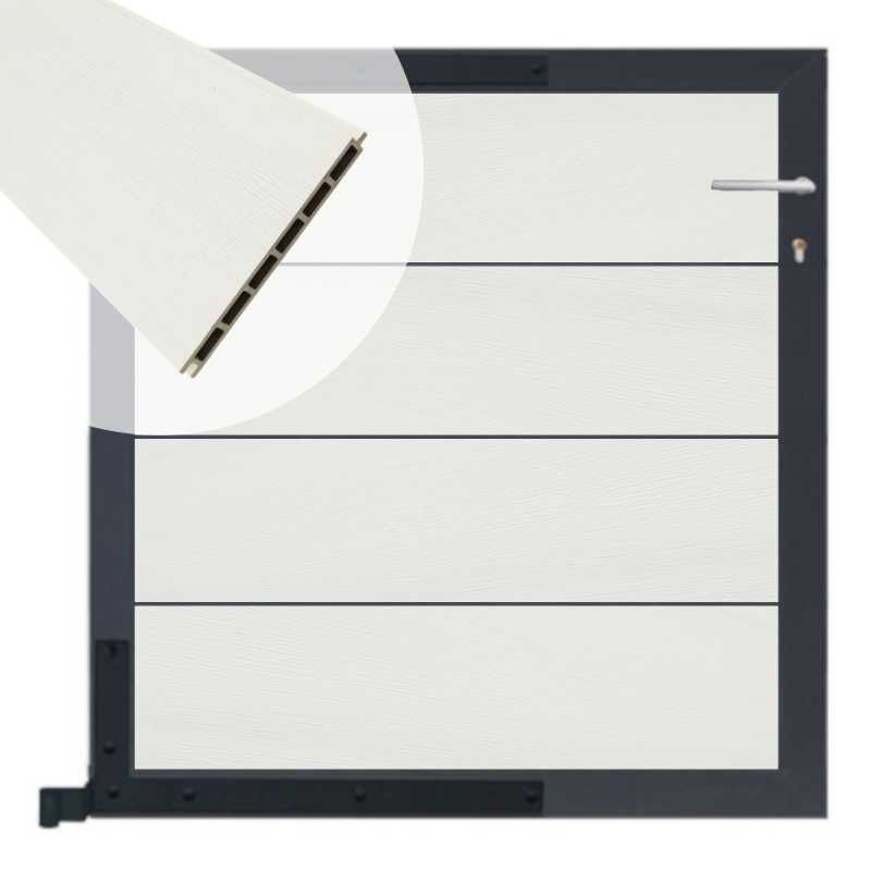 Tuinpoort aluminium antraciet frame Modular - composiet co-ex wit (90 x 90 cm)