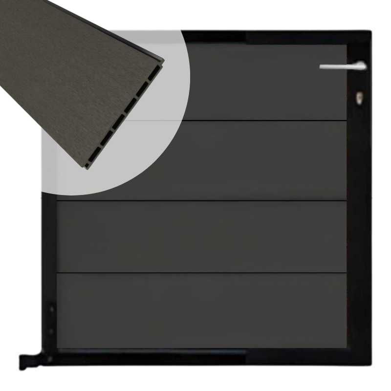 Tuinpoort aluminium zwart frame Modular - composiet antraciet (90 x 90 cm)