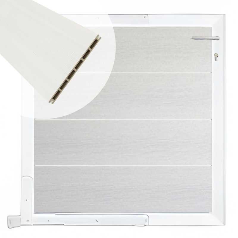 Tuinpoort aluminium wit frame Modular - composiet wit (90 x 90 cm)