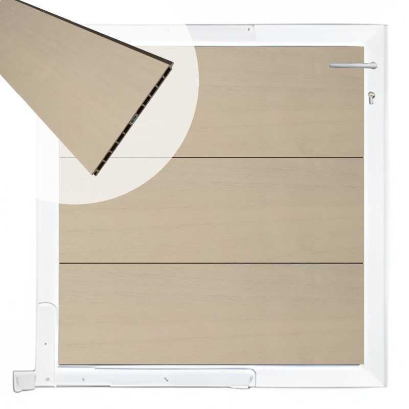 Tuinpoort composiet Como beige met wit alu kader (90 x 90 cm)