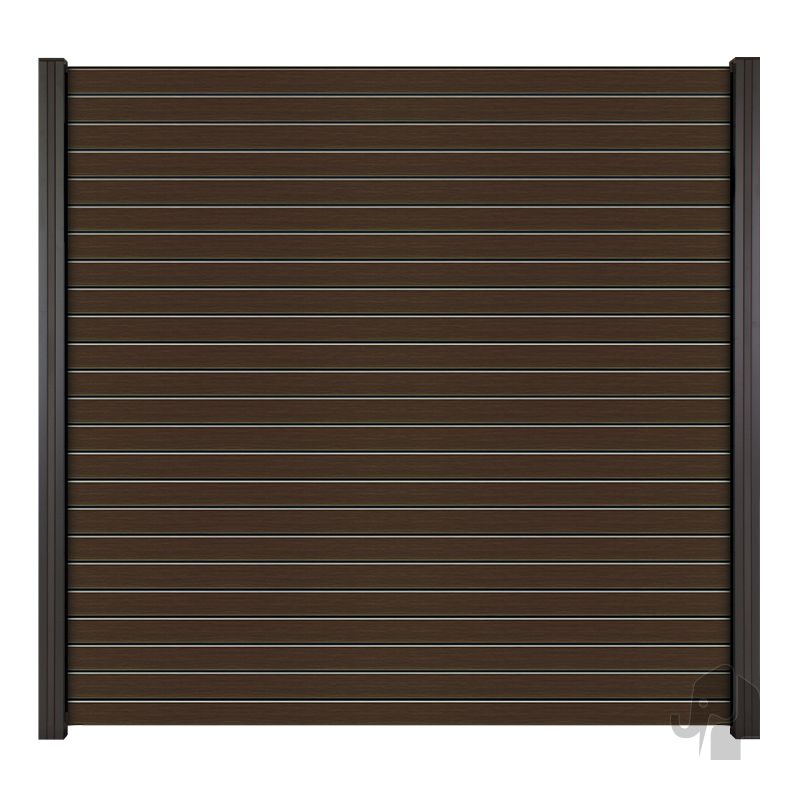 Schutting aluminium Dark Line Rhombus - Natural dark brown (180 x 180 cm)