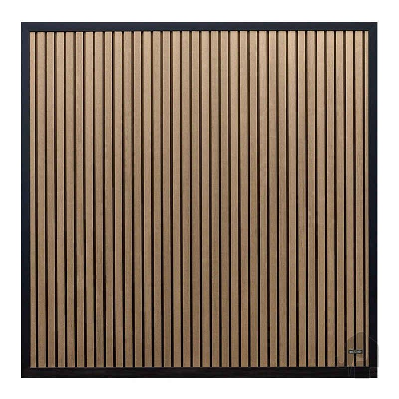 Schutting composiet co-ex Dark line - Oak and black (180 x 180 cm)