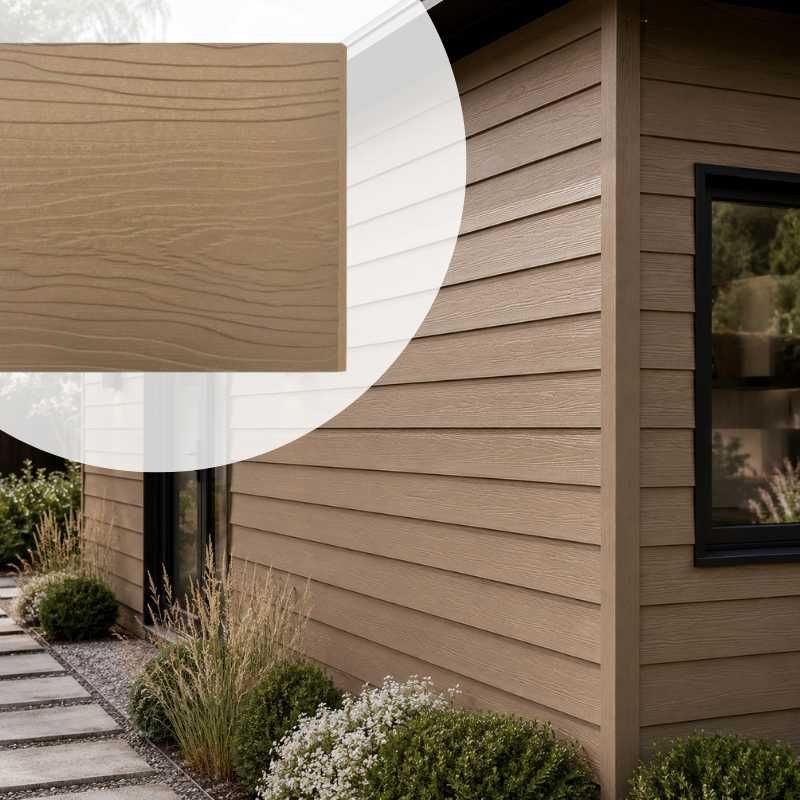 Potdeksel vezelcement met houtstructuur klei 0,75 x 20,0 cm