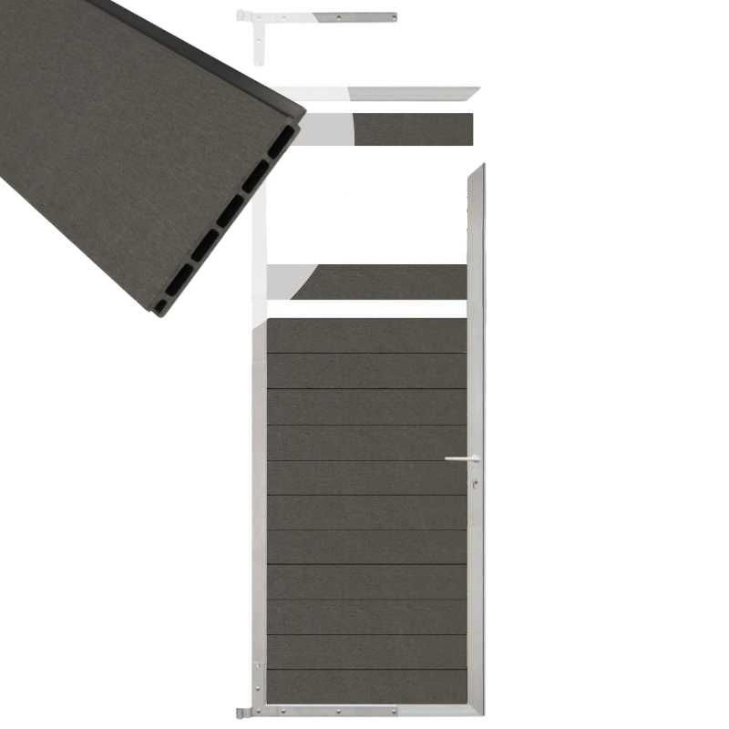 Tuindeur aluminium blank frame Mix & Match - composiet antraciet (90 x 200 cm)
