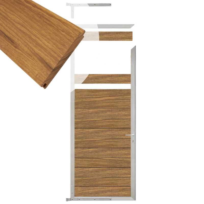 Tuindeur aluminium blank frame Mix & Match - hardhout Thermo Fraké (90 x 200 cm)