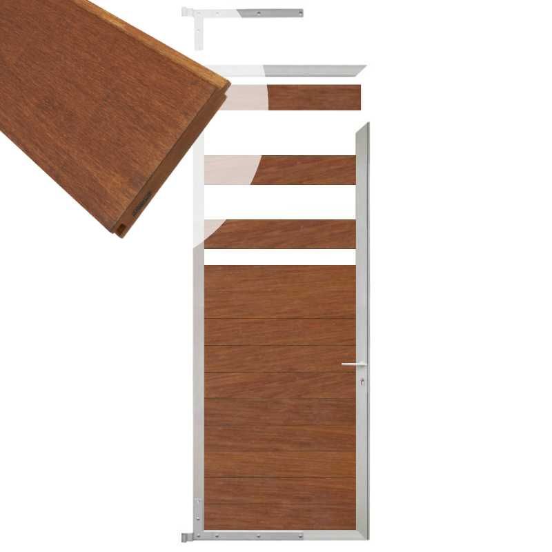 Tuindeur aluminium blank frame Mix & Match - hardhout Bamboe (90 x 200 cm)