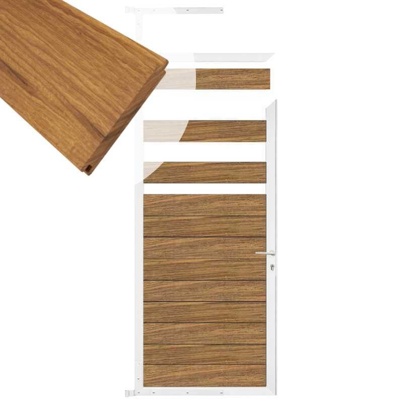 Tuindeur aluminium wit frame Mix & Match - hardhout Thermo Fraké (90 x 180 cm) 