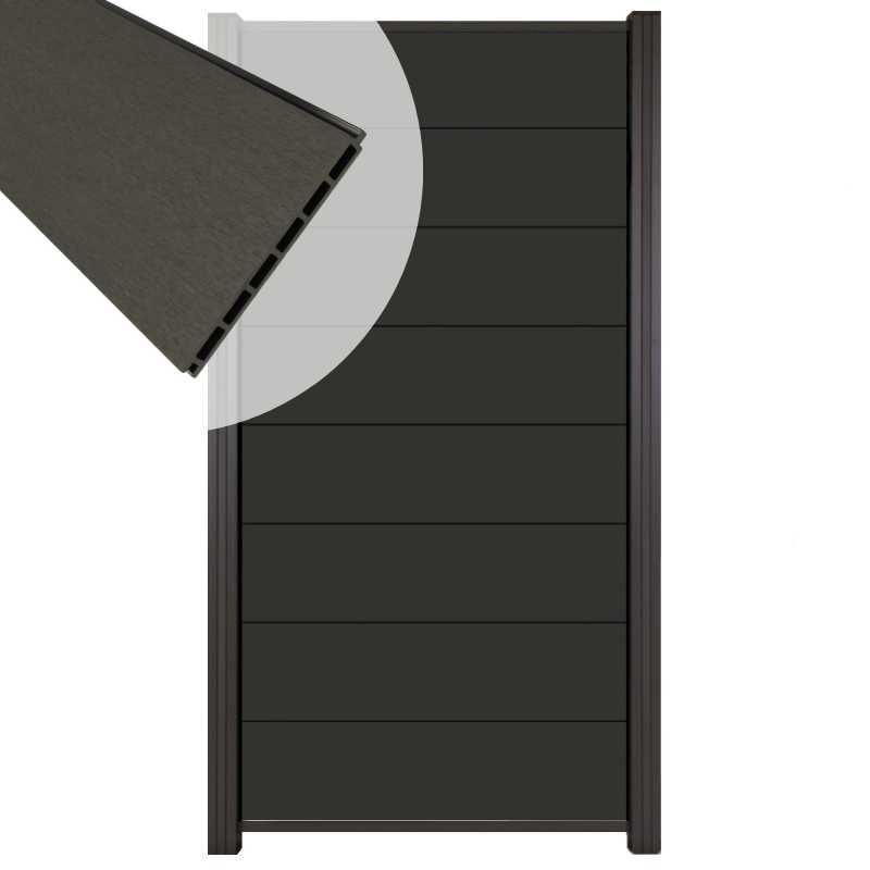 Zelfbouw schutting composiet Modular antraciet - antraciet alu accessoires (90 x 180 cm)