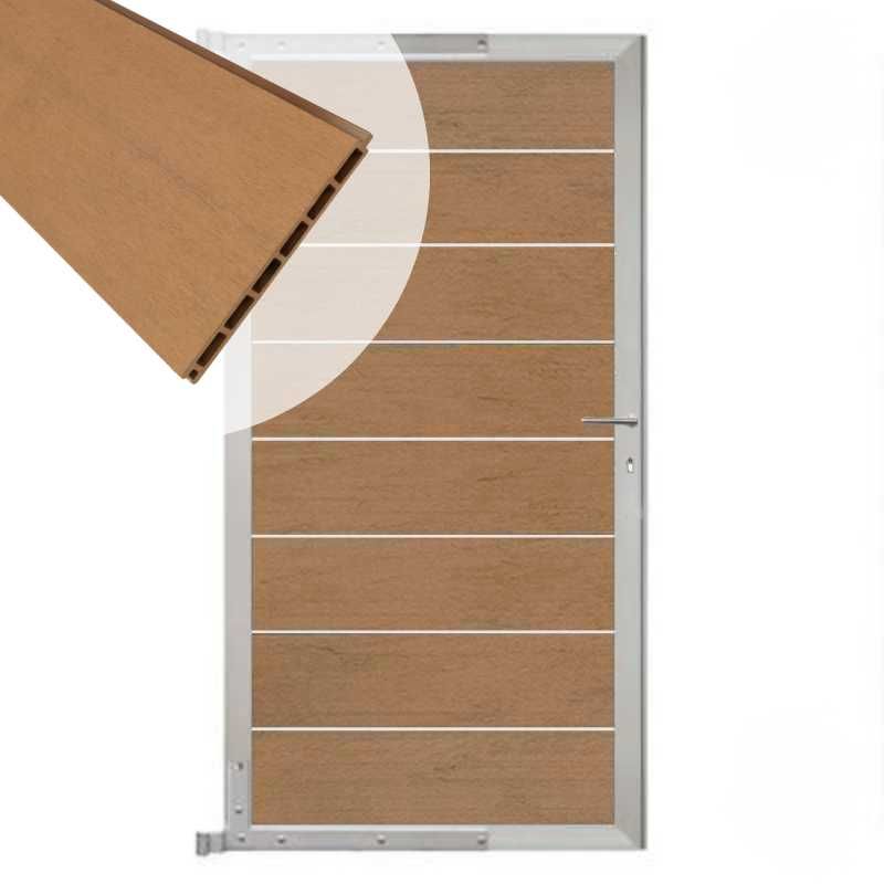 Tuindeur aluminium blank frame Modular - composiet bruin gevlamd (90 x 180 cm)