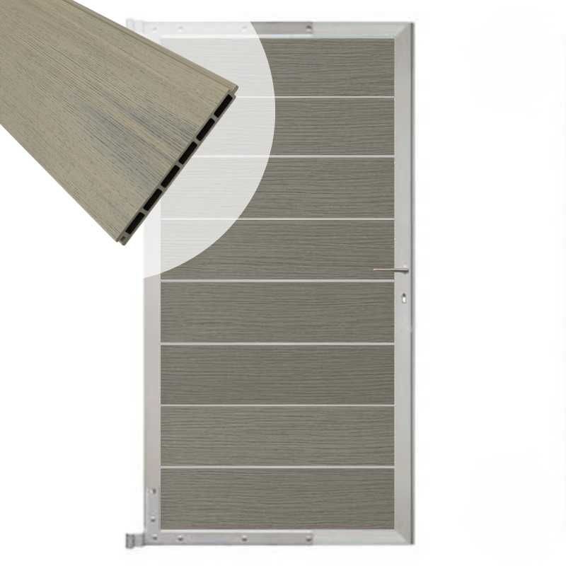 Tuindeur aluminium blank frame Modular - composiet co-ex grijs (90 x 180 cm)