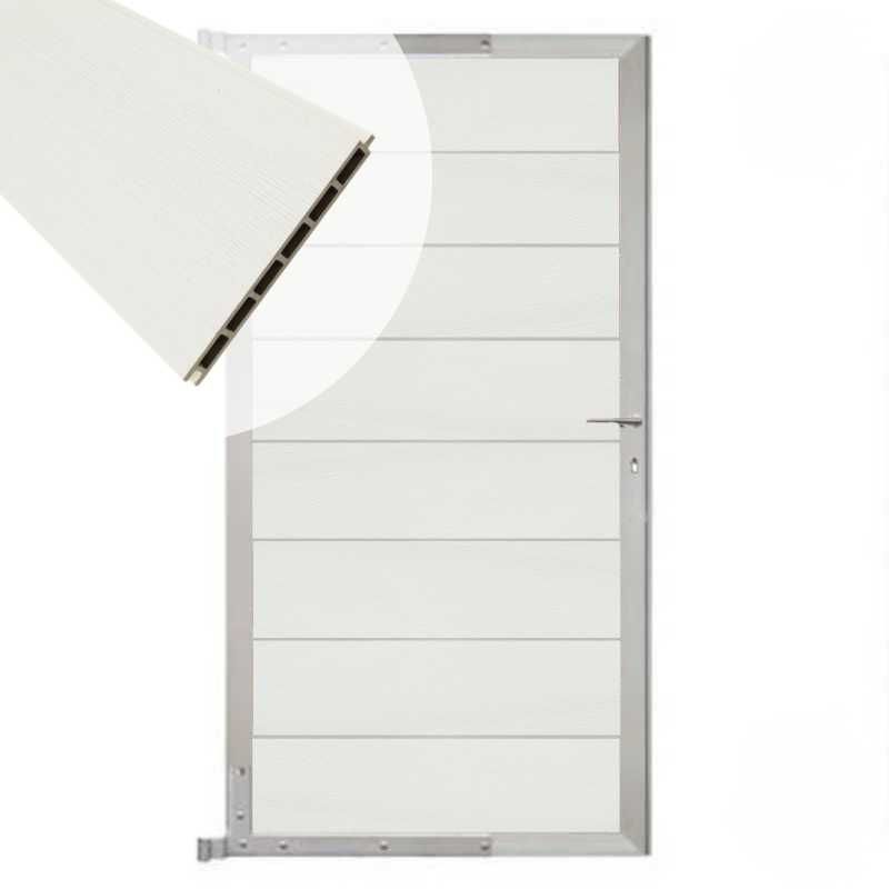Tuindeur aluminium blank frame Modular - composiet co-ex wit (90 x 180 cm)