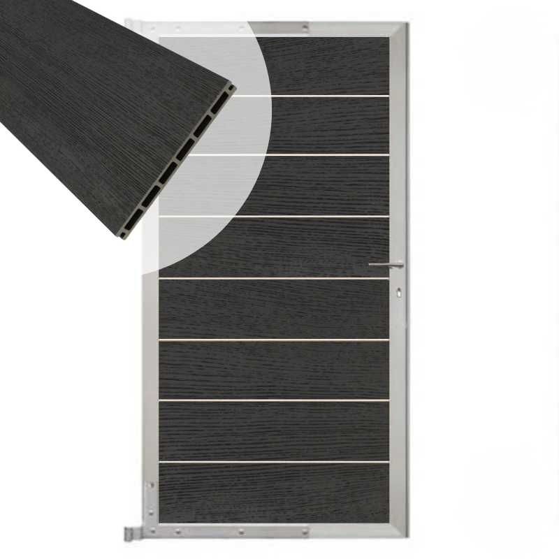 Tuindeur aluminium blank frame Modular - composiet co-ex nero (90 x 180 cm)