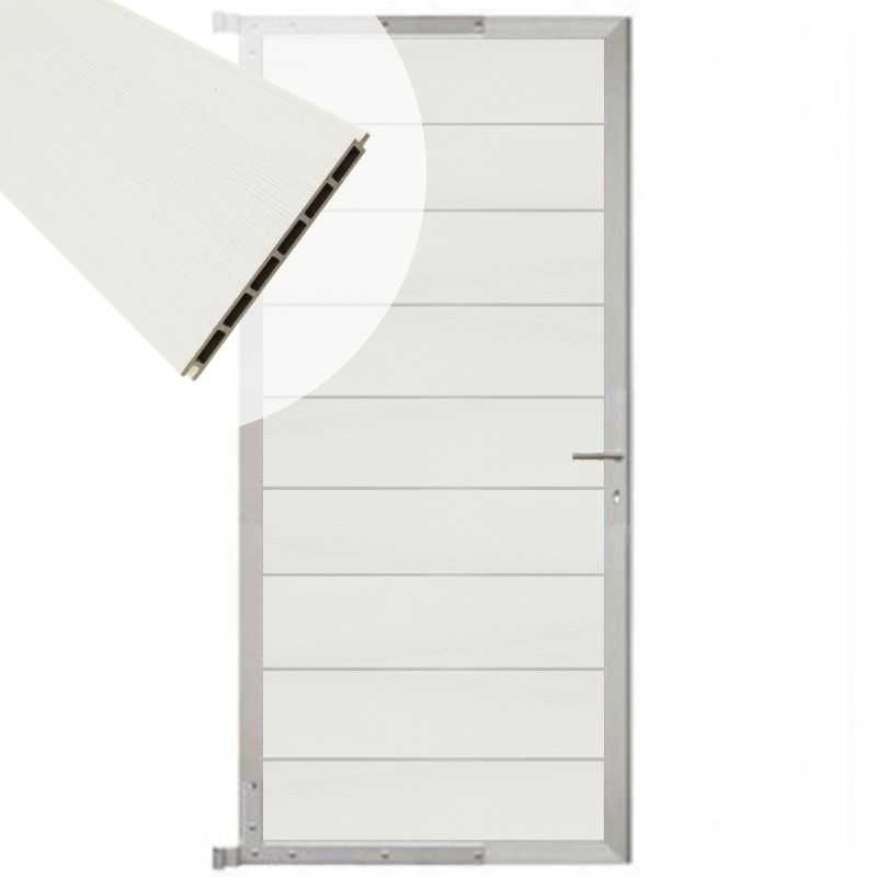 Tuindeur aluminium blank frame Modular - composiet co-ex wit (90 x 200 cm)