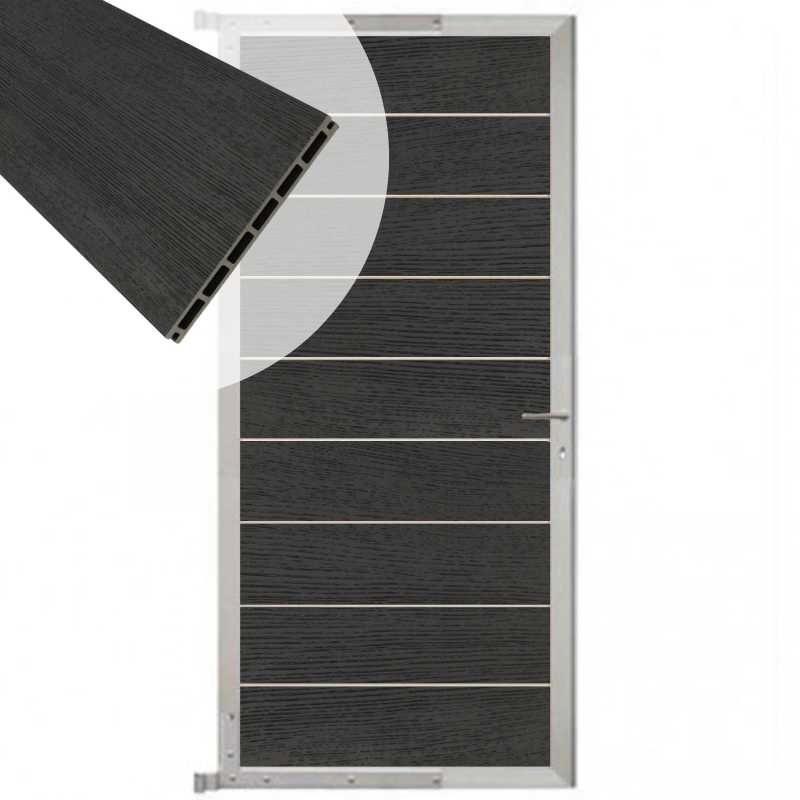 Tuindeur aluminium blank frame Modular - composiet co-ex nero (90 x 200 cm)
