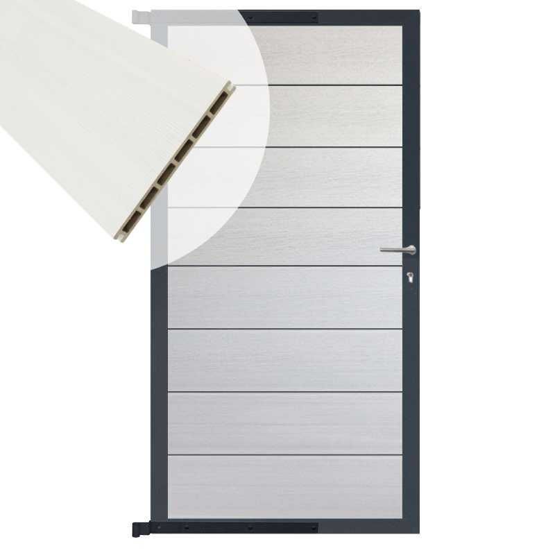 Tuindeur aluminium antraciet frame Modular - composiet wit (90 x 180 cm)